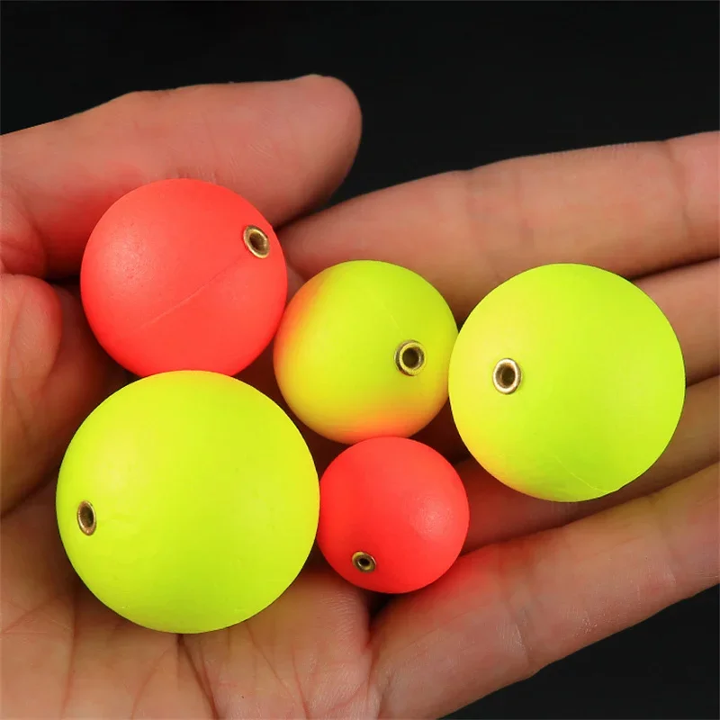 10Pcs/set  Float Ball Foam Ball Eye-catching Beans Hard Fishing Float Buoyancy Ball Outdoor Floating Fishing Tackle 15mm-36mm