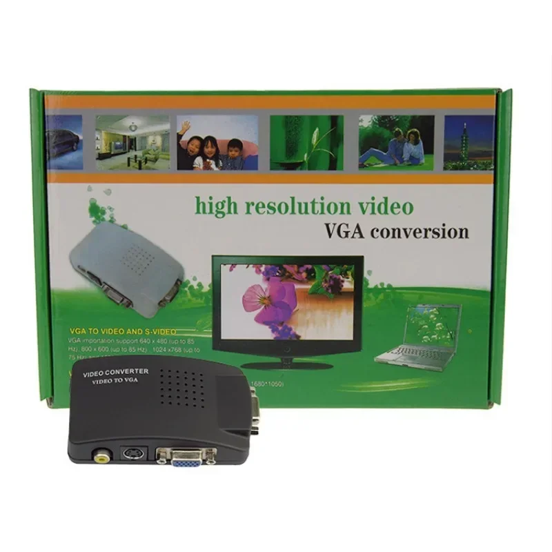 AV to VGA, CVBS, S video Input to PC, VGA Out Adapter Converter Switch Box for PC, MAC, TV