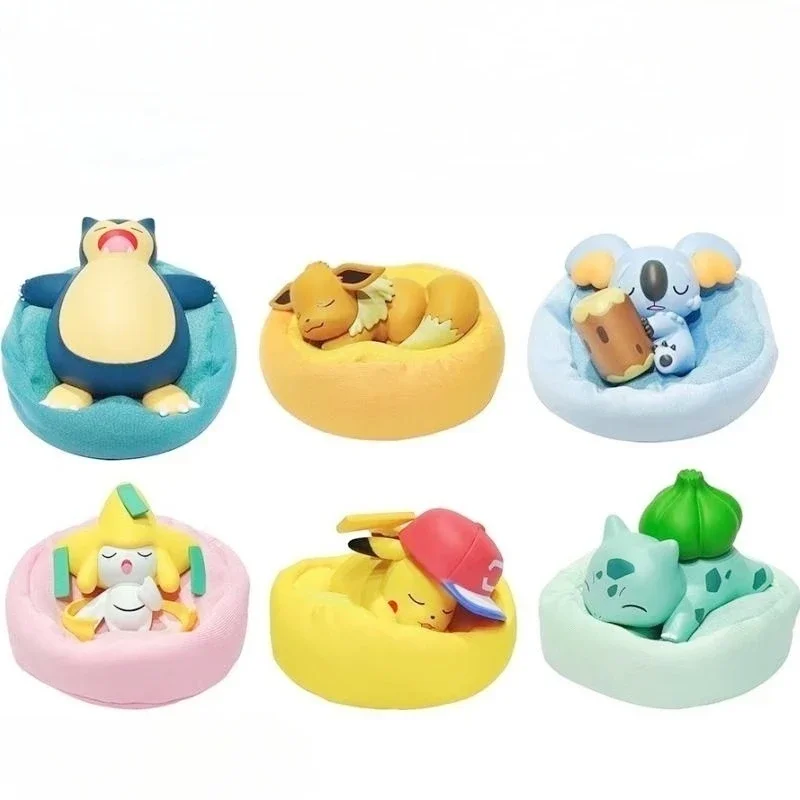 **Pokemon Model Kit Anime Characters Figure Starry Dream Pikachu Bulbasaur Series Car Interior Hand Sleeping Position Toys Gifts