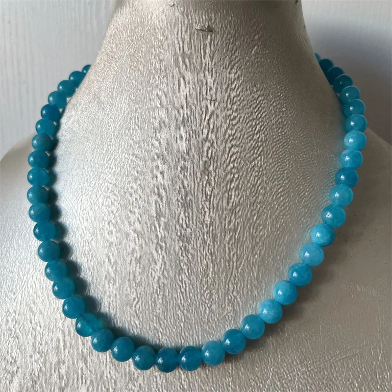 10Style 8MM Rubellite Peridot Tourmaline Amazonite Necklace Jade Jasper Natural Stone Beads Jewelry Choker Healing Yoga Female