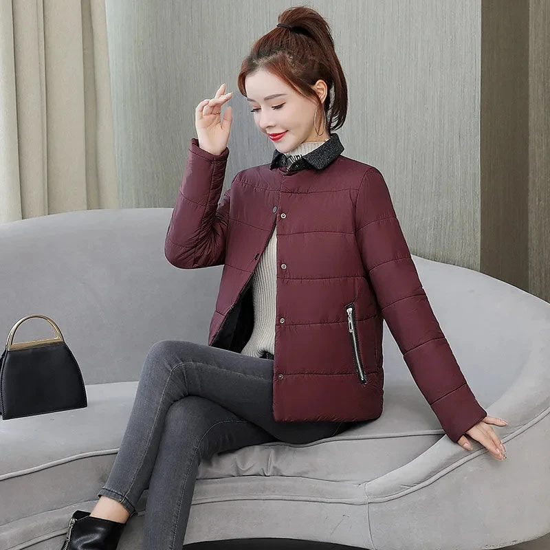 Down Cotton Jacket 2023 New Elegant Casual Loose Women's Coat Fashion Temperament Versatile Large Size Female Outerwear 3XL