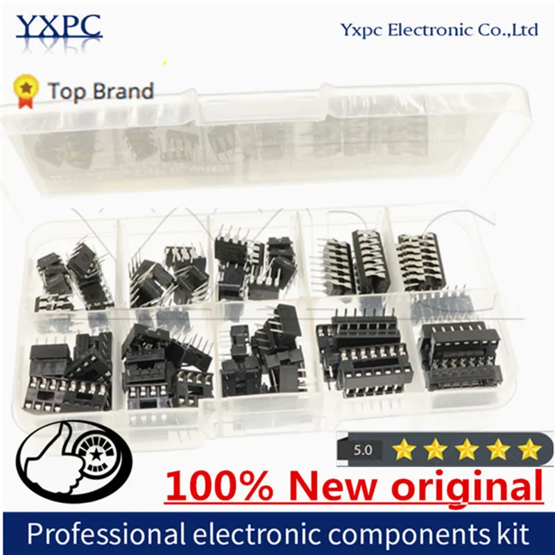 10 values kit DIP-8 DIP-14 LM358P LM393P NE555P LM324N LM339N with square hole Socket sockets LM358 LM393 NE555 LM324 LM339