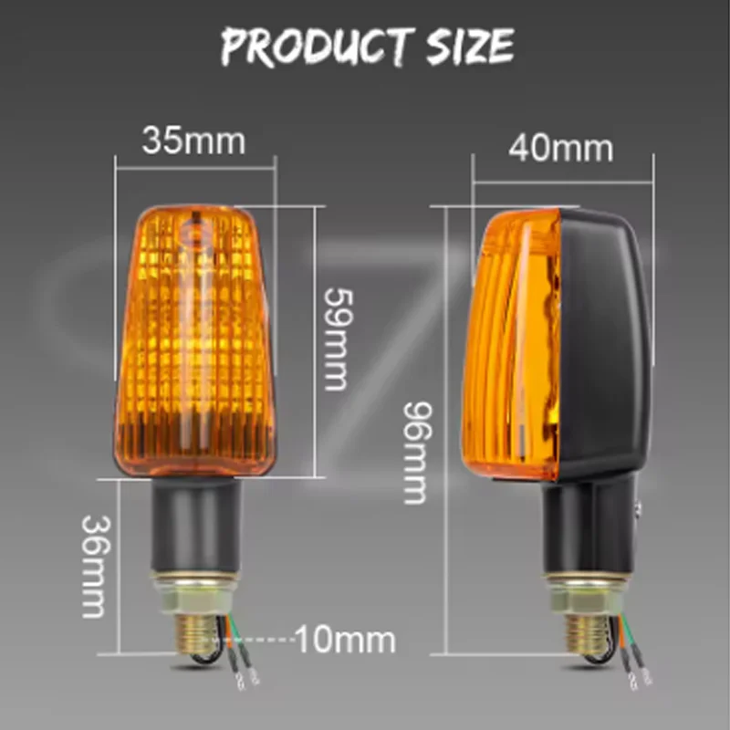 2Pcs 10mm Motorcycle Blub Turn Signal Lamp 12V Turning Indicators Light Blinkers Signal Amber Lights Motorcycle Accessories