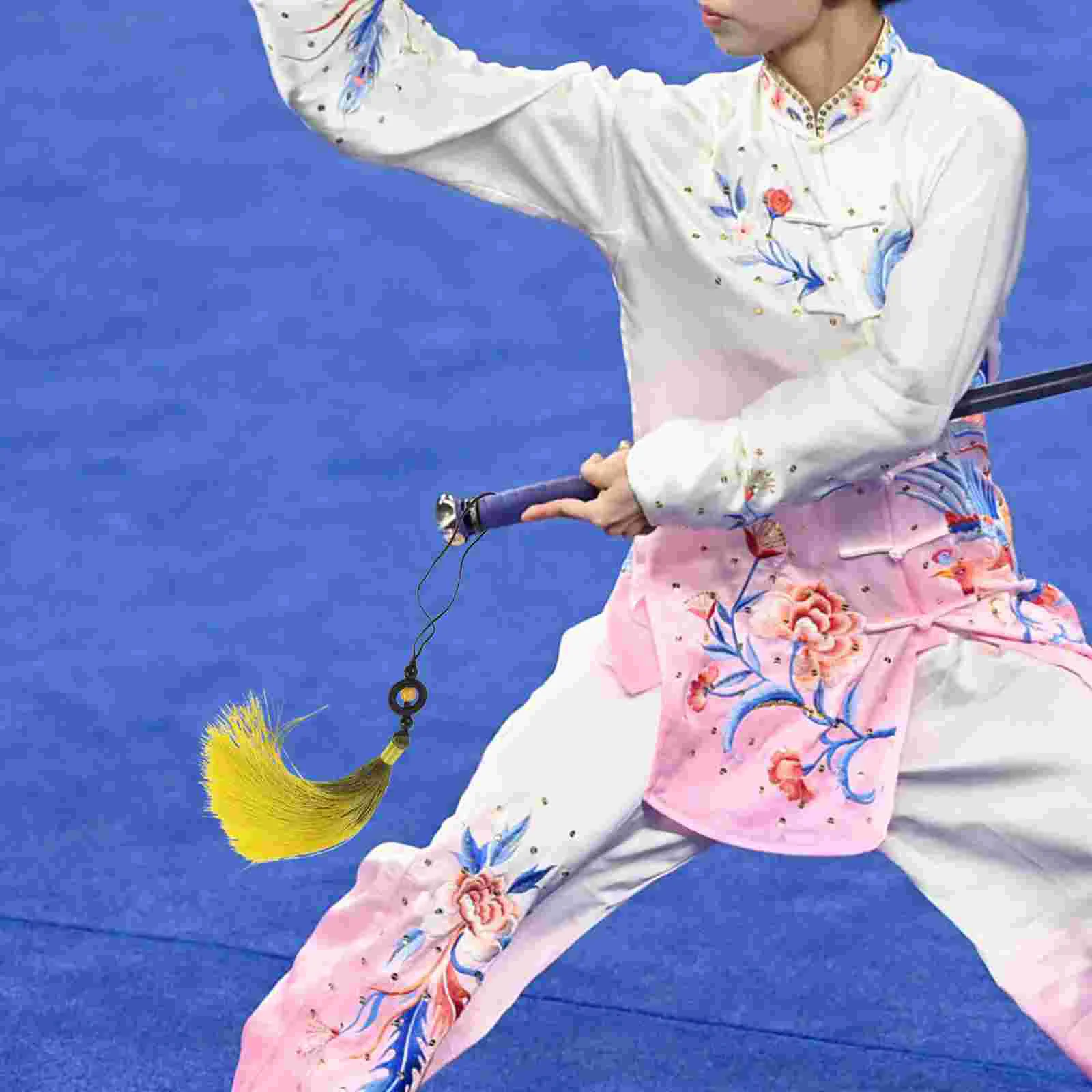 Tai Chi épée Spike Hanfu, accessoires, marque-page en métal, pompon, breloques de richesse chinoise, éventail rond, pendentif classique