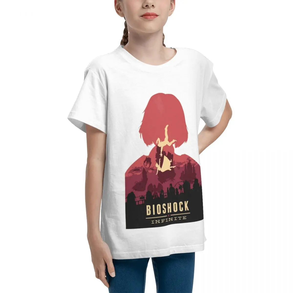 Adolescents Basic Short Sleeve T-Shirt Bioshock Infinite Classic For Sale RetroHigh grade Tees Casual Graphic Novelty Teeanger image 2