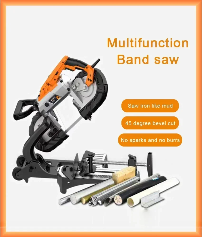 Portable Multifunctional Handheld Metal Band Saw Tool Small Sawing Machine R2103-T