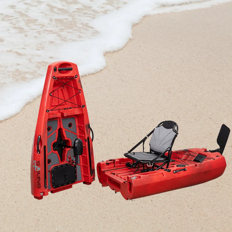 New 9.7ft Pedal Drive Power Fishing Kayak With Propeller Rowing Boat Ocean Sit on Top Sea Folding Boats and Fishing Canoe
