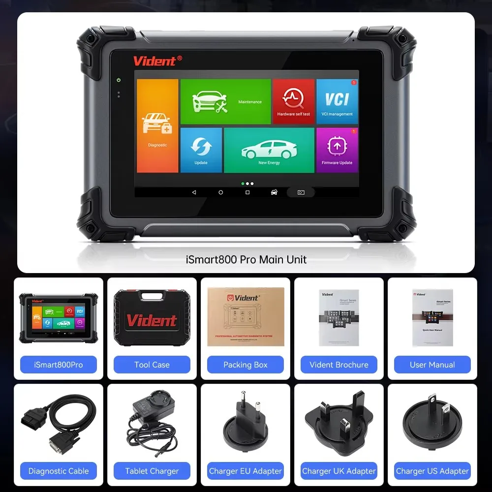 Vident iSmart800Pro Car Scanner All System Diagnosis 40 Reset Function OBDII Full Function Key Fob Programming Scanner Tool