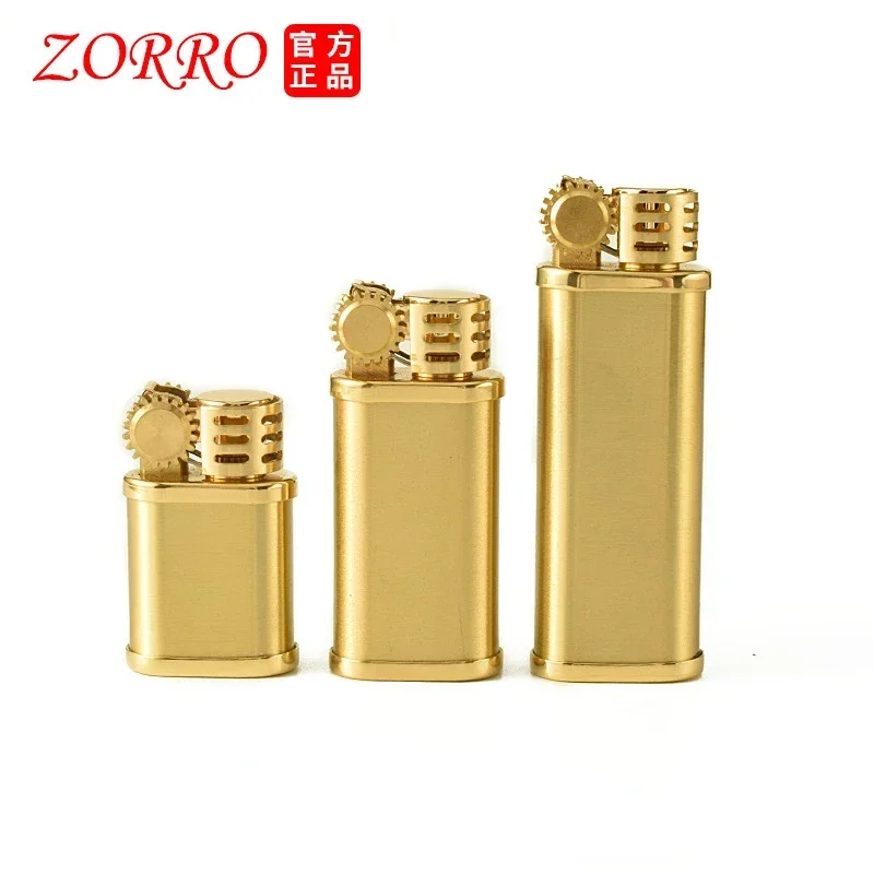 Zorro 588 Creative Little Punky Kerosene Lighter Retro Personality Grinding Wheel Mini Portable Brass Lighter Wholesale