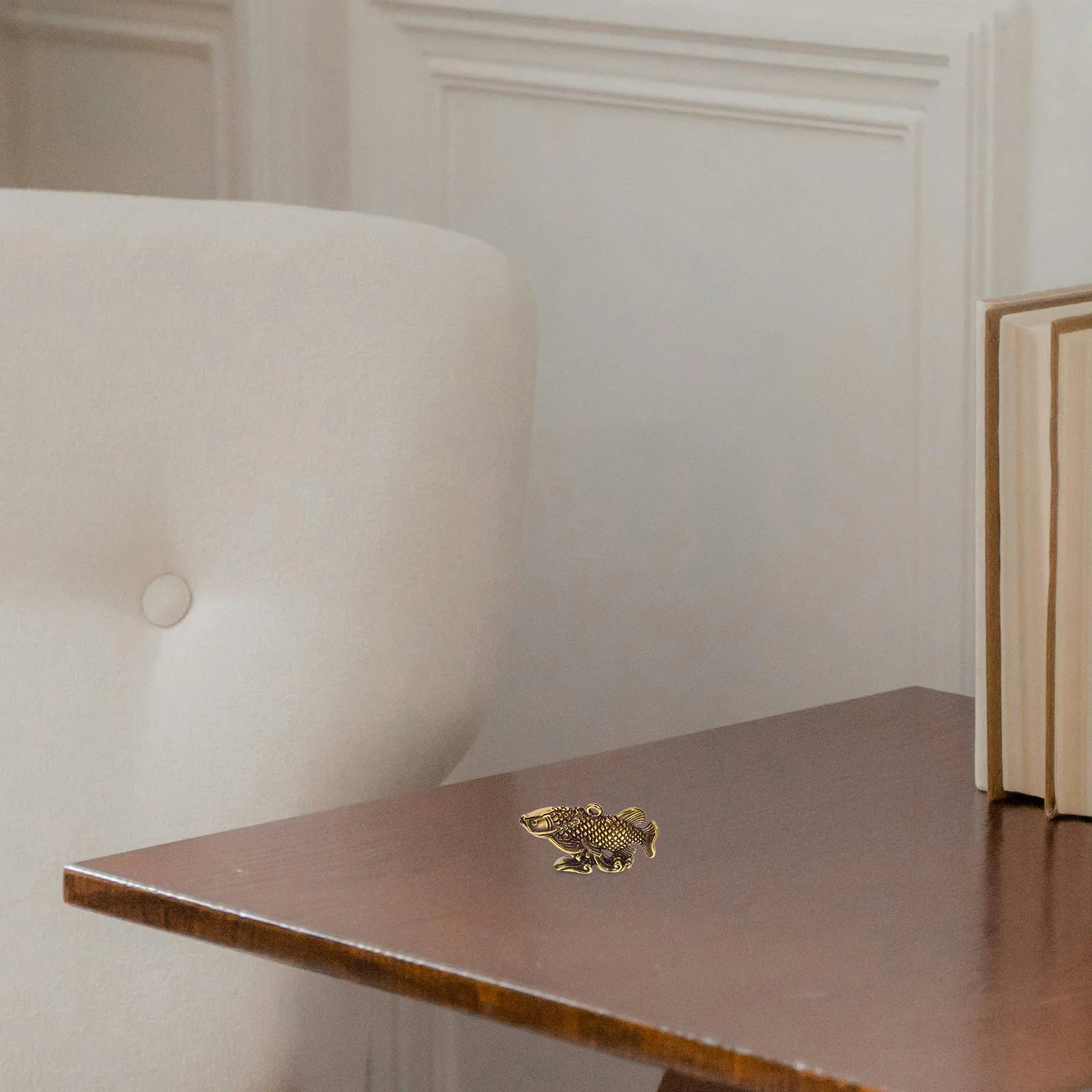 

Copper Carp Brass Desktop Decor Vintage Home Office Living Room Tabletop Fish Desktop Copper Craft Statue Craft