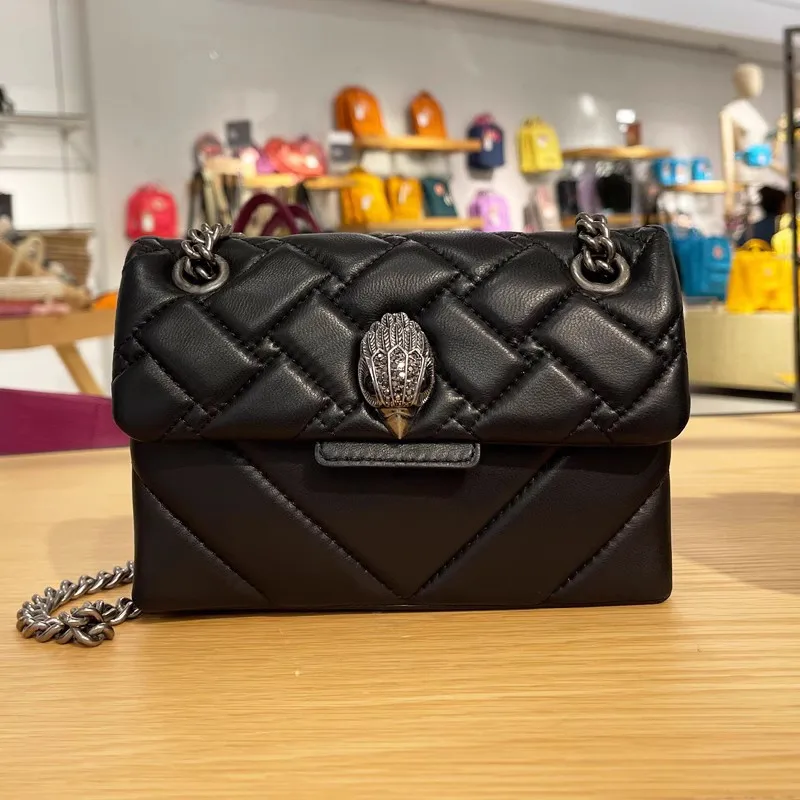 KURT GEIGER LONDON Frauen Schulter Tasche Adler Kopf PU Plaid Umhängetaschen 2024, Hohe Qualität Marke Handtaschen Damen Mode Geldbörse