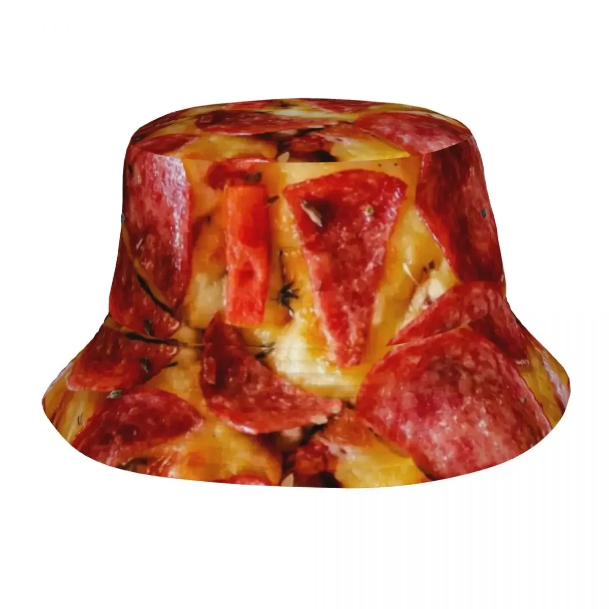 Pizza Close-Up Bucket Hats Panama For Kids Bob Hats Outdoor Cool Fisherman Hats For Summer Fishing Unisex Caps