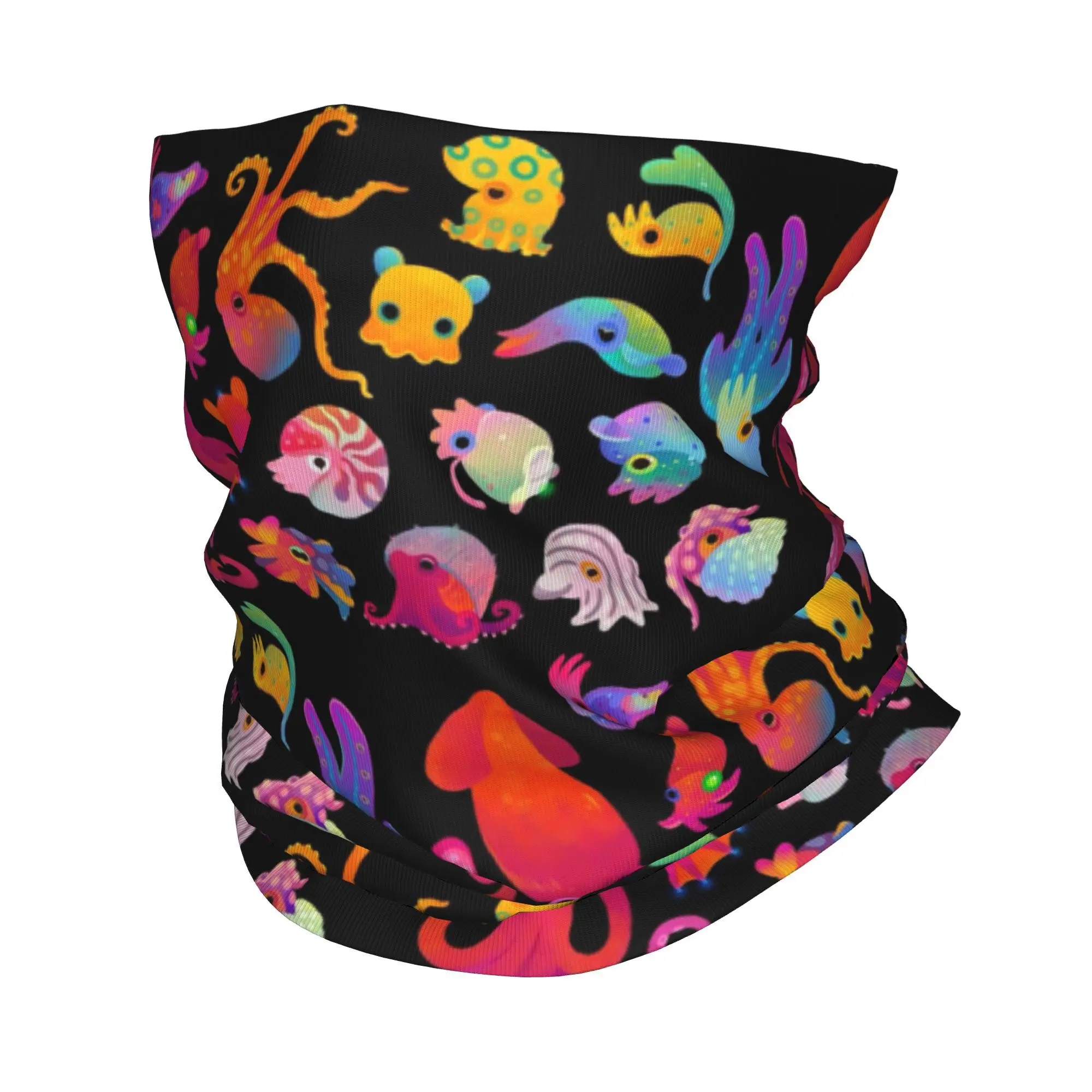 頭足類バンダナネックカバープリントラップスカーフ暖かいフェイスマスクランニング男性女性大人洗える