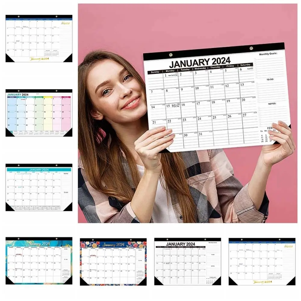 

Daily Planner 2024 Wall Calendar Weekly Schedule Office Stationery English Calendar 18 Months Home Decoration