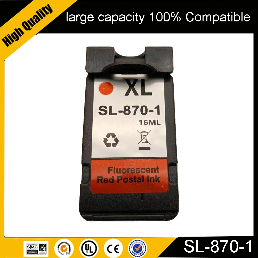 

[SL870 SL-870-1 Fluorescent Red] Remanufactured Postage Ink Cartridge for Pitney Bowes Ink Cartridge Bonus Pack, 18 ml,