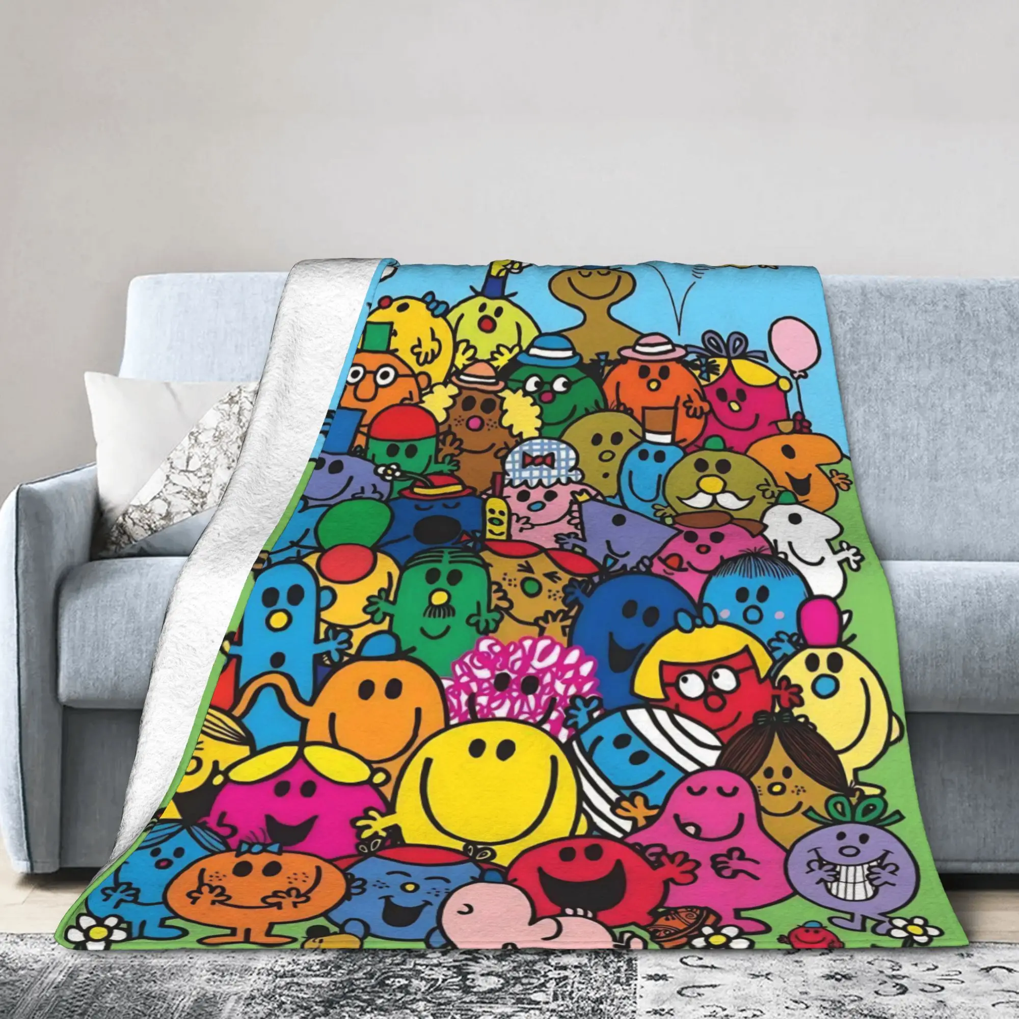 M-Mr M-Men L-Little M-Miss Blanket Fleece Summer Air Conditioning  Ultra-Soft Throw Blankets for Bedding Car Plush Thin Quilt