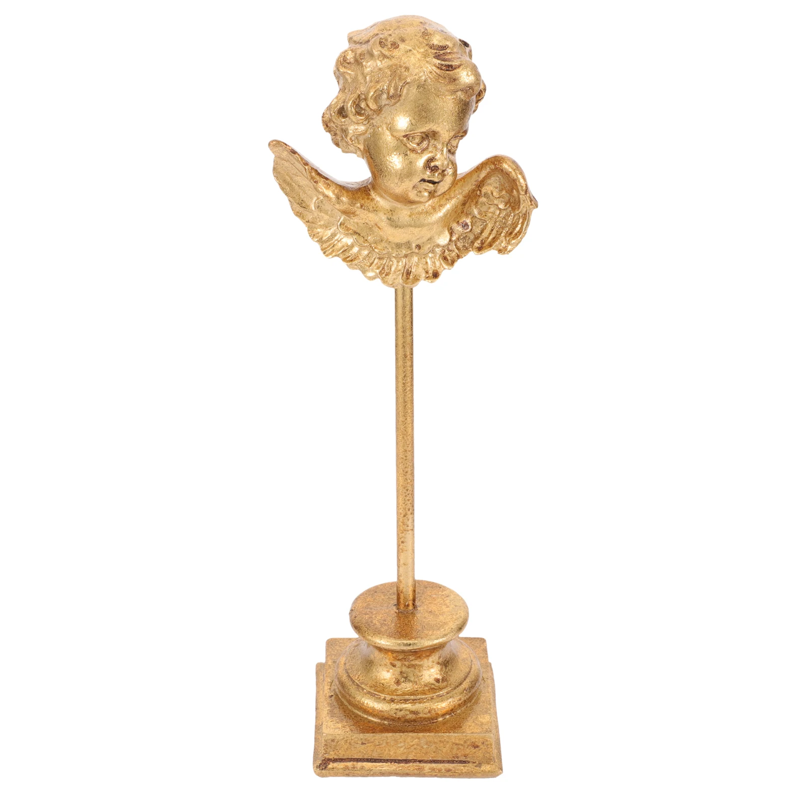 

Golden Angel Statue Home Decor Resin Figurine Small Size Lightweight Desk nament Palace Style European Wind Chime Hanging