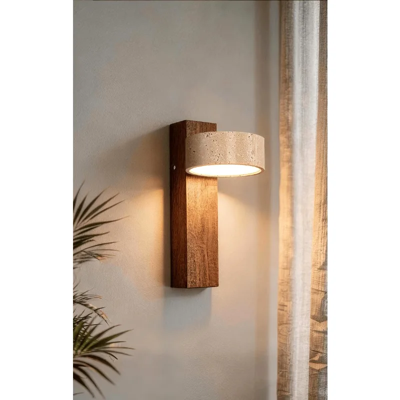 Yellow cave eye protection stone wall lamp, full spectrum Japanese-style wabi-sandy wind advanced simple aisle bedroom