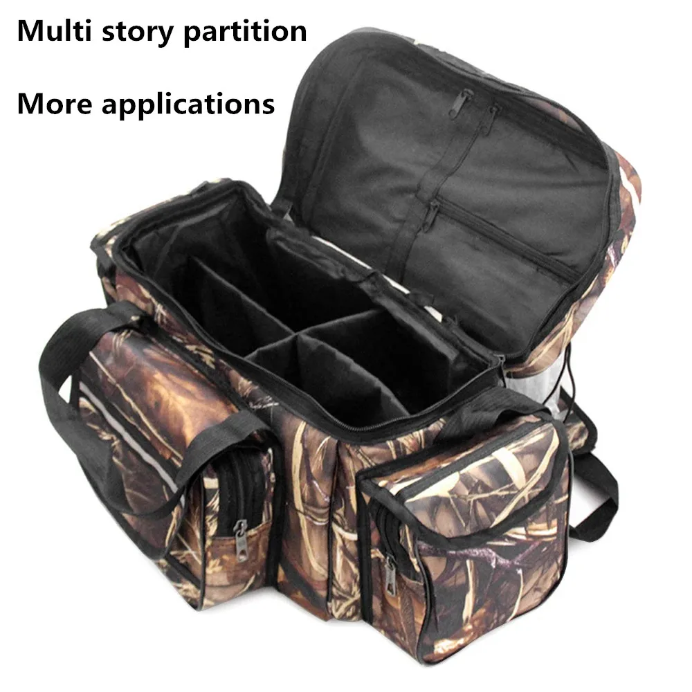 Large capacity fishing gear bag, waterproof fishing gear storage bag, outdoor travel shoulder bag, cross bag fishing equipment