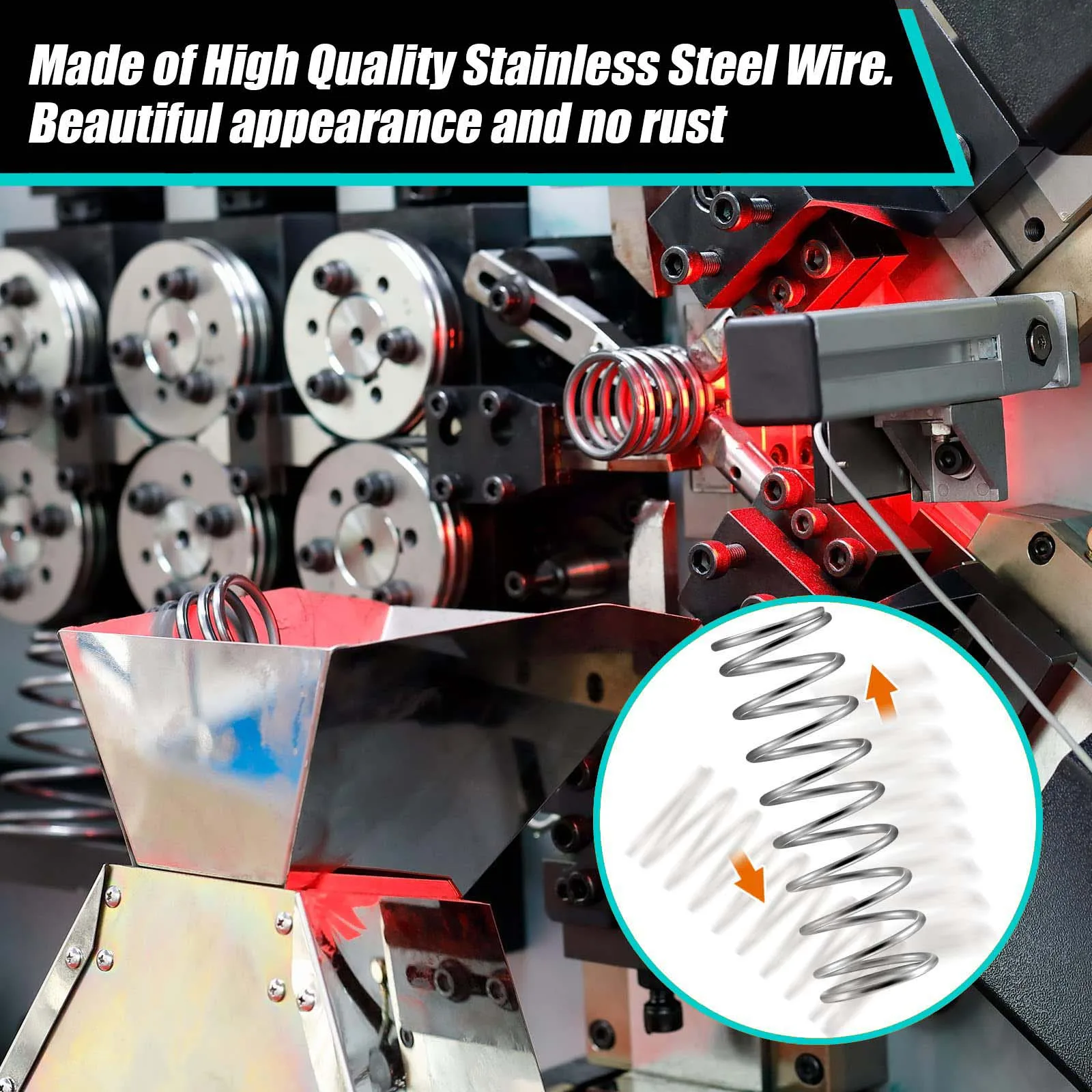 10pcs Compression Spring 0.45 mm Wire Variants Applied Spiral Stainless Steel Metal OD: 3 ,4 ,5 ,6 ,8 ,9 ,10mm, Length: 5mm-50mm