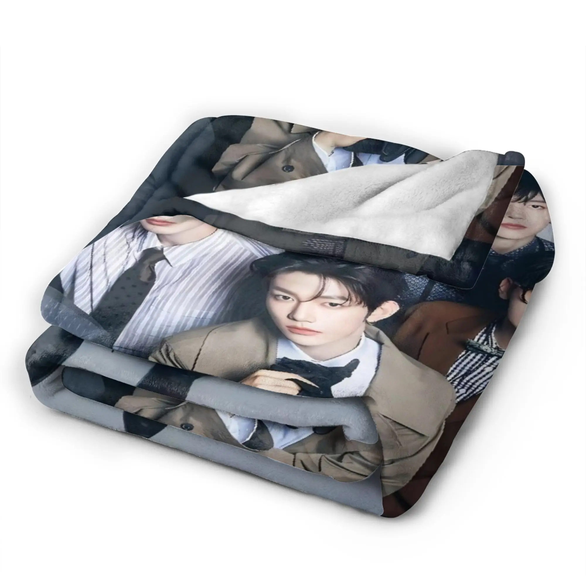 RICKY zerobaseone ZB1 Blanket  Warm Soft Street Trend Plush Throw Blanket For Kids Adult Outdoor Flannel Bedspread Bed Cover