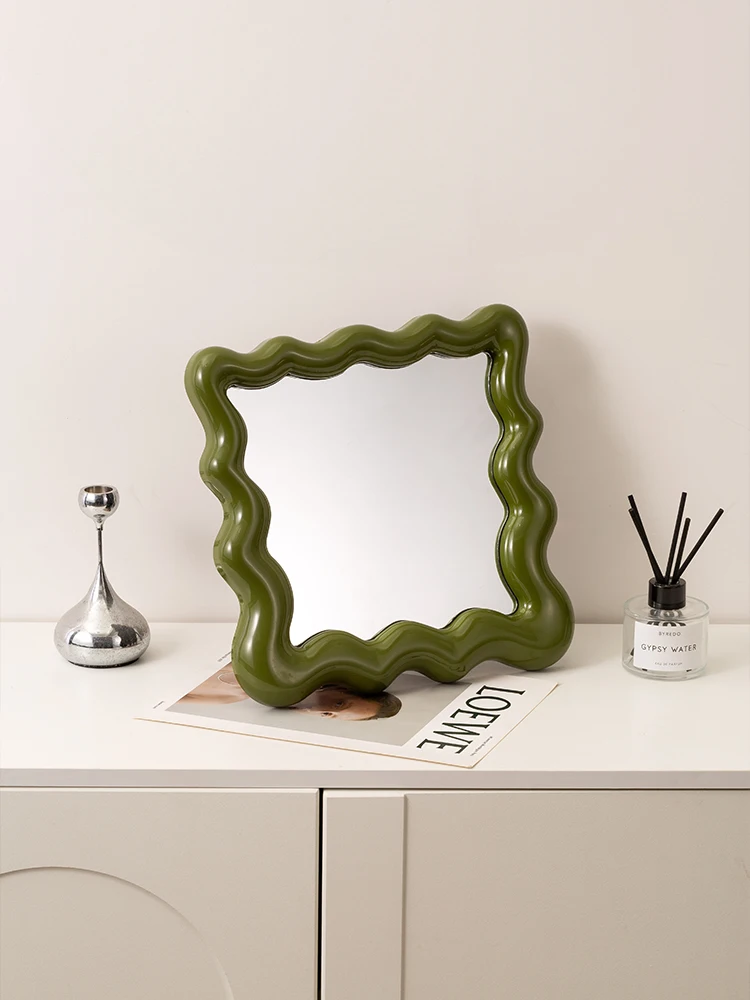 【EpeiusHome】Home Furnishing decoration Square corrugated vanity mirror