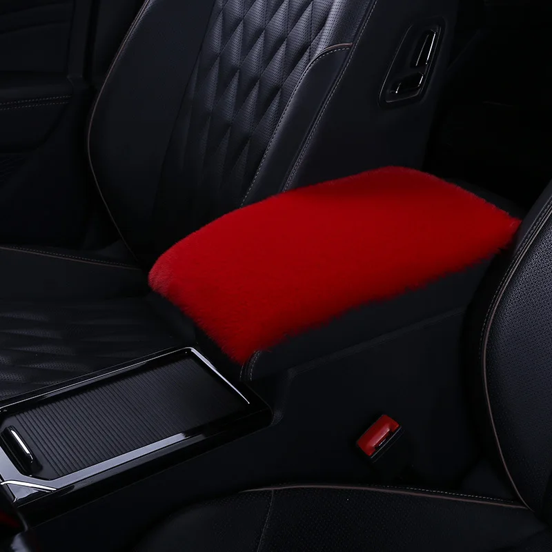 Soft Furry Polyester Armrest Box Pad Cover Center Console Box Armrest Pad Cushion Women Accessories Universal Fit
