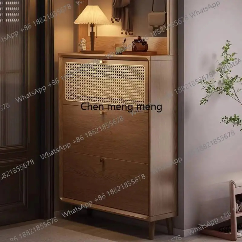 Dust Cover Narrow Shoe Cabinet Design Strong Space Saving Shoe Organizer Storage Solid Wood Porta Scarpe Furniture For Home