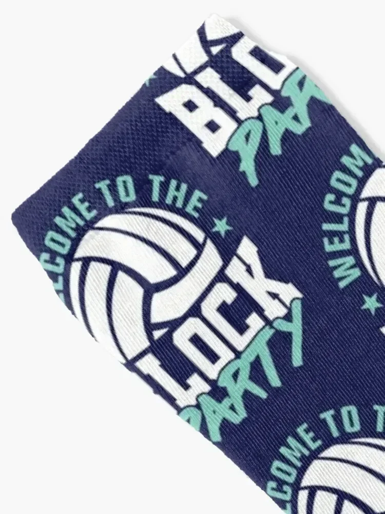 Welcome to the Block Party Volleyball Middle Socks cool heated Socks Girl Men's