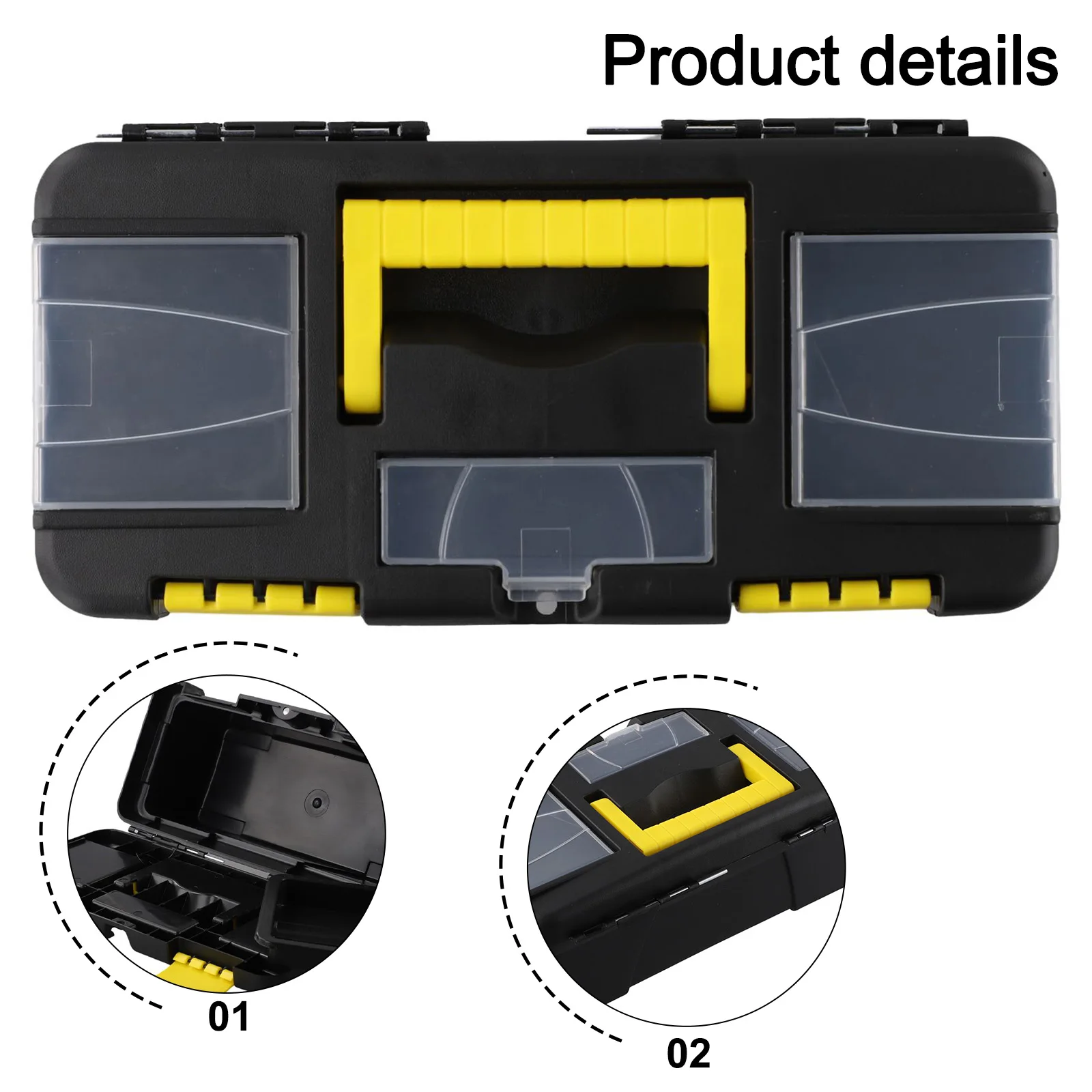10 Inch Two Layer Plastic Toolbox with Metal Hinges Secure Locking Mechanism and Reinforced Handle for Tool Storage