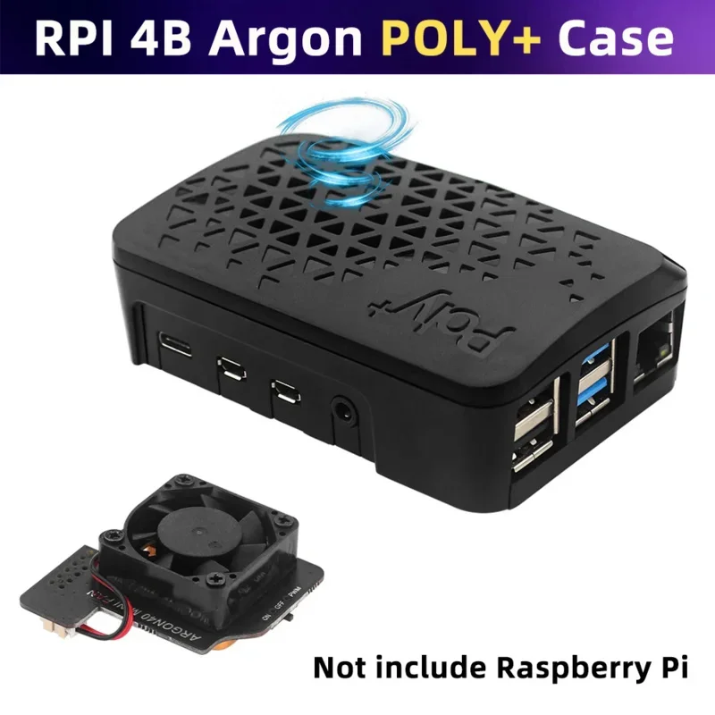 

Argon POLY Vented Case for Raspberry Pi 4 Model B with PWN Mini FAN Copper Heatsinks Cooling ABS Shell for Pi 4