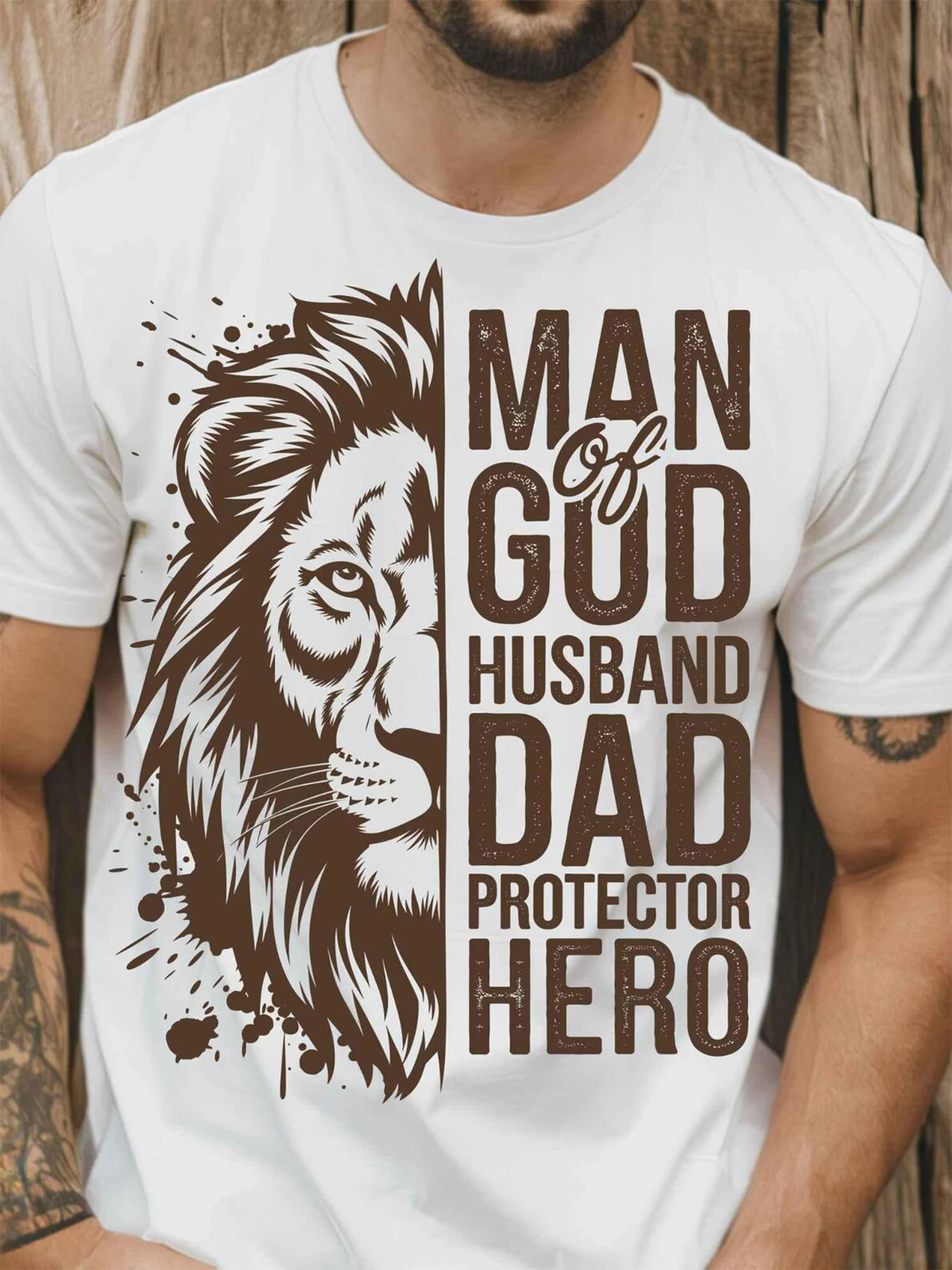 

Men's cotton T-shirt - Religious Belief Godhead Print T-shirt - 100% cotton regular short sleeve