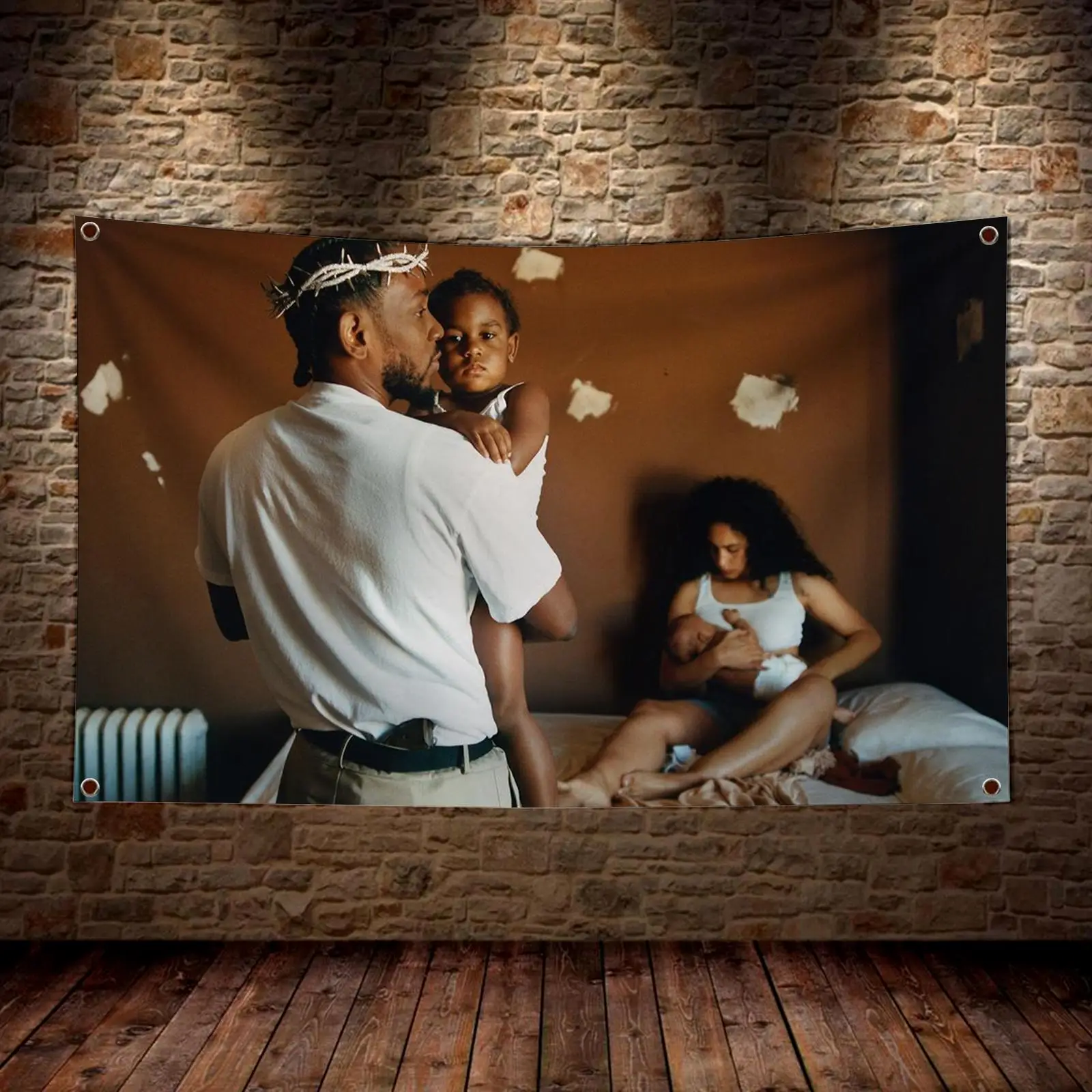 Rap Album K-Kendrick Lamar Flags Decorative Tapestry Wall Banner Hanging for Bedroom Dorm Room Living Room Home Decor Art Gift