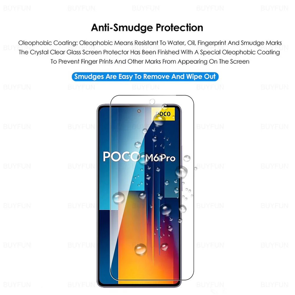 2 szt. Szkło 9H do Xiaomi Poco M6 Pro 4G hartowane szkło ochronne PocoM6Pro PocoM6 M 6 Pro Pofo Poxo małe M6Pro 6.67 cal