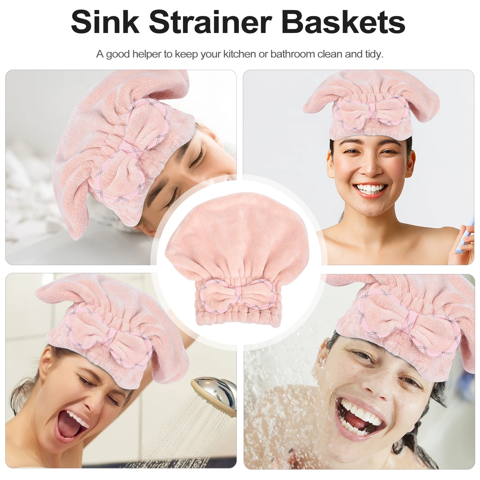 

Fast Drying Cap Coral Fleece Absorbent Towel Deep Pink Female Dry Hair Hat Shower Caps Drying Hair Bathing Cap Travel Household
