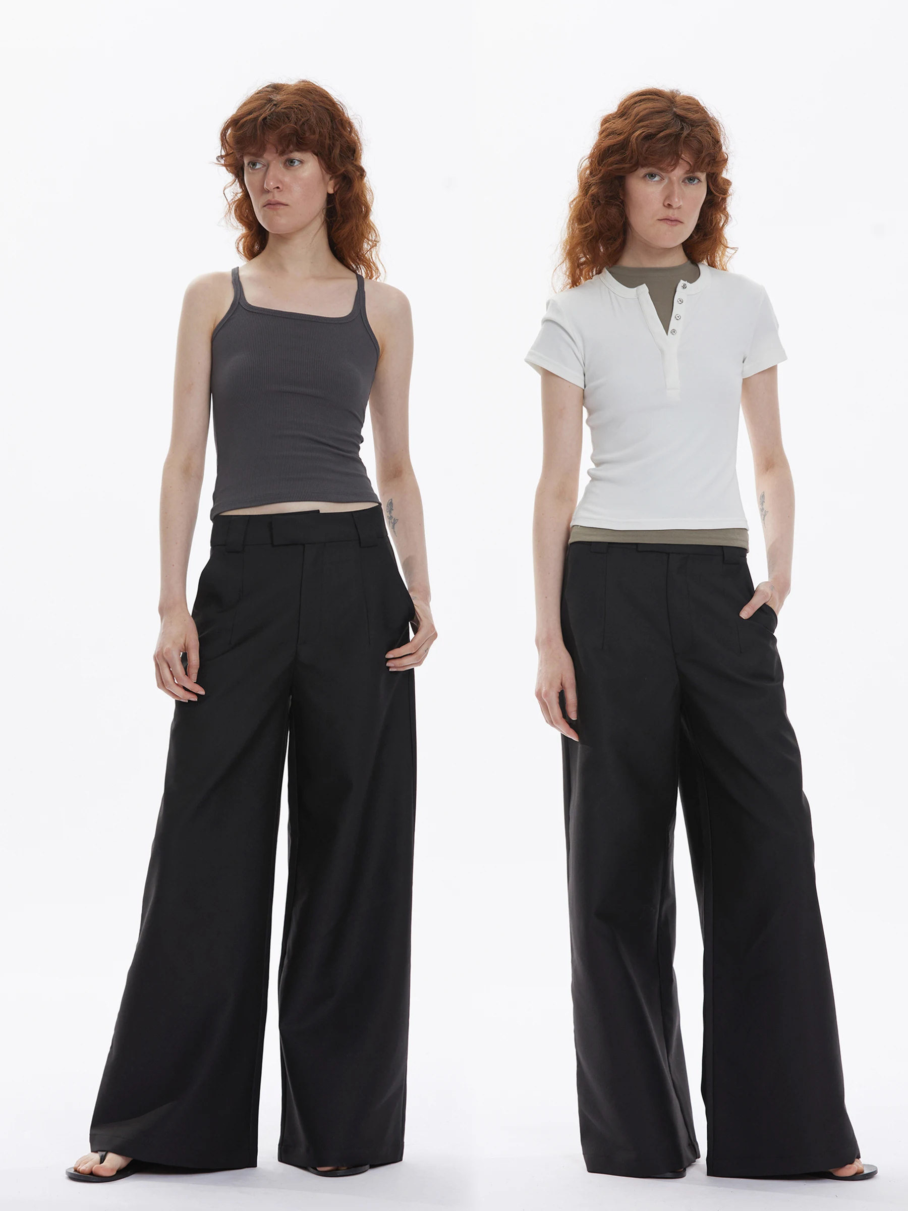 

Новые широкие брюки Lal Project: повседневные прямые свободные брюки для работы и отдыха, длинные, с высокой талией, 100% полиэстер