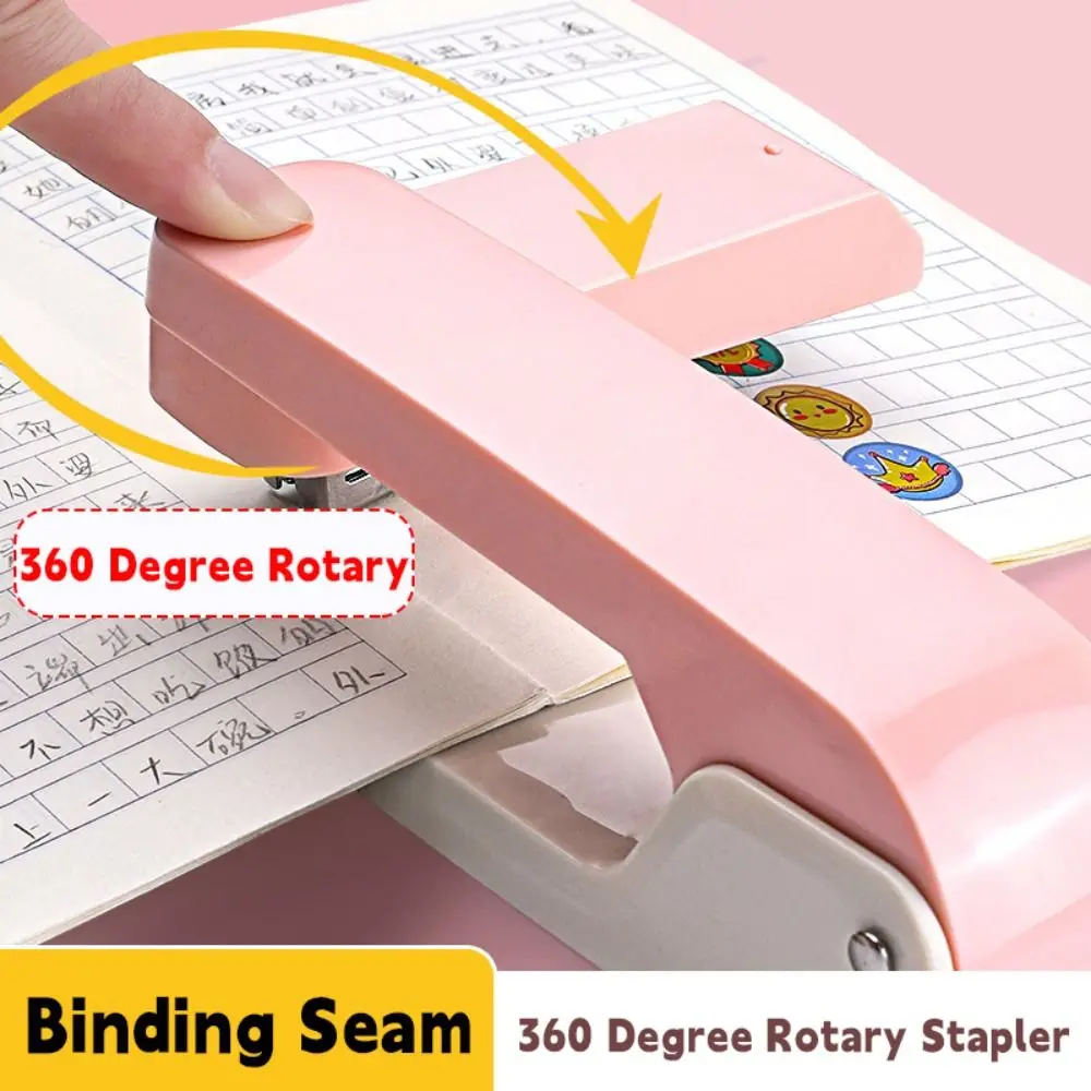 Metal Stapler 360 Degree Rotary Effortless Heavy Duty Stapler Use 24/6 26/6 Staples Bookbinding Machine Bookbinding Supplies