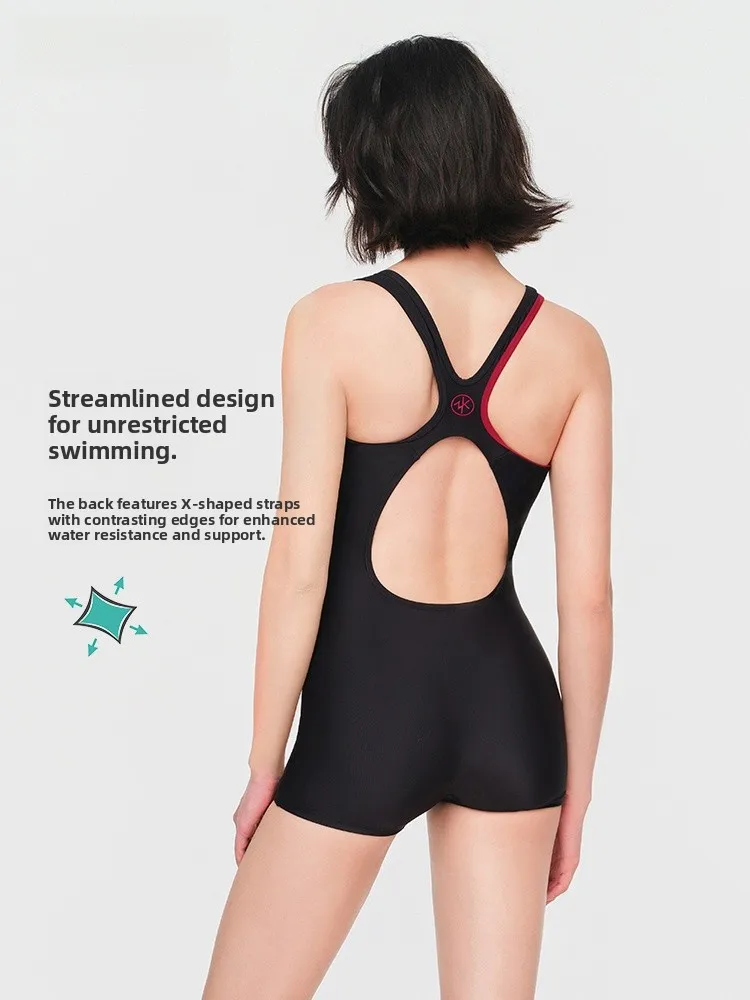 Zoke Women's One-Piece Swimsuit Professional Style Speedy Chlorine Resistant Swimming Suit Conservativer Style Large Size Adult