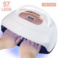 Portable UV LED Dual Light Source Nail Dryer Lamp with Digtal Disolay Screen, 57 pcs Light Beads for Salon Home Manicure Machine