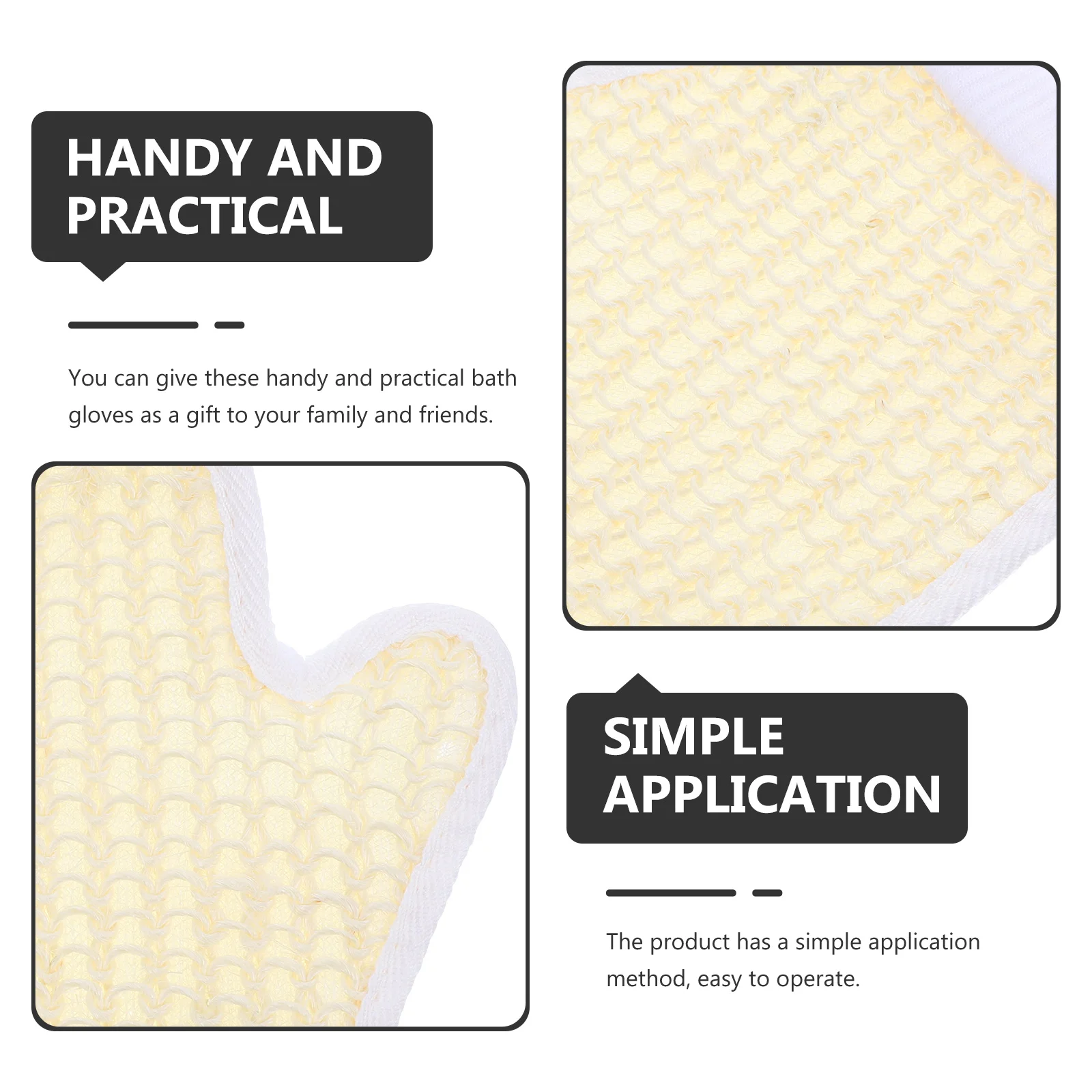 

2Pcs Exfoliating Bath Gloves Made of High-Quality Material for Body Scrubbing and Massage Suitable for Legs Arms Back Neck