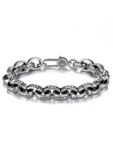 S925 스털링 실버 신형 육자진언 팔찌 남녀 공용 레트로 트렌드 주얼리 선물