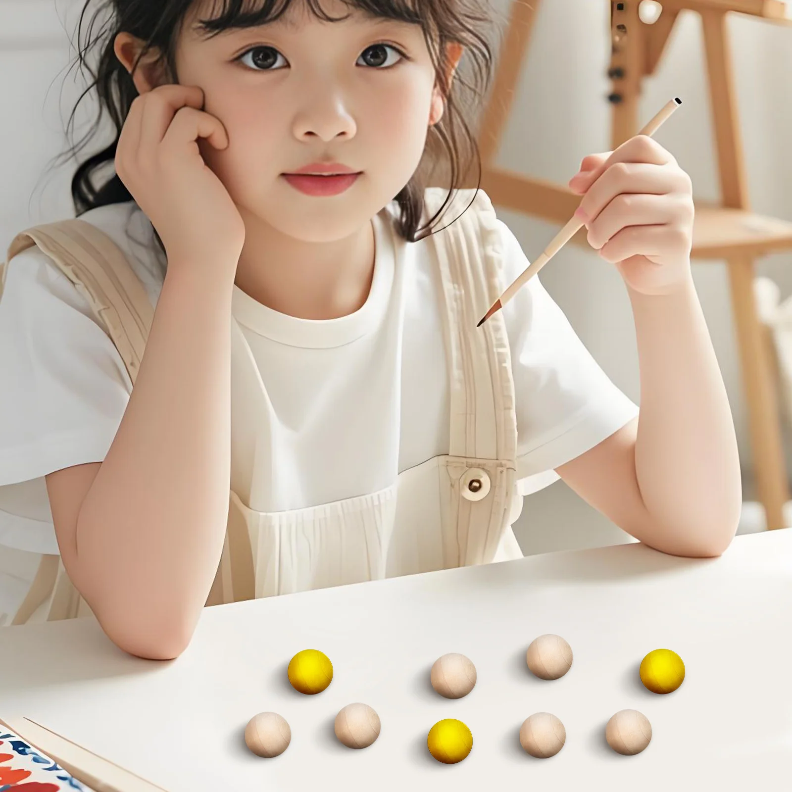 

100Pcs Wooden Craft Balls Unfinished Round Smooth Solid Spheres for DIY Decoration Painting Engraving Crafts Wood Beads