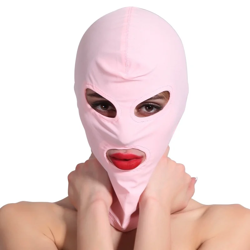 Unisex Full Face Standard Seamless M/L Light Pink Hoods for Cosplay Party Hat Tactical Face Mask Games Elasticity Balaclava Cap