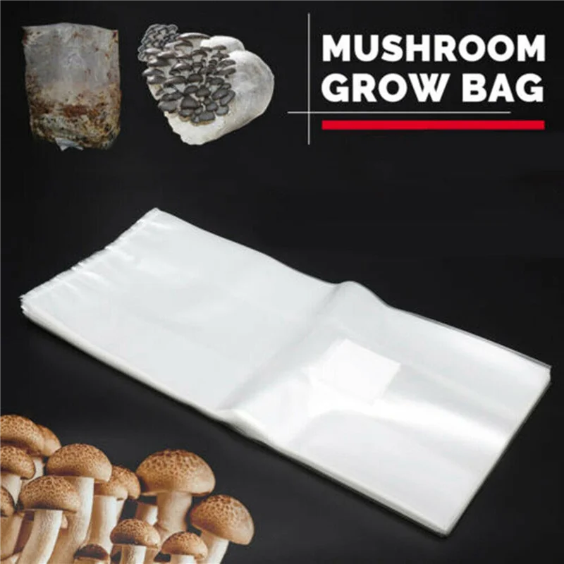 

AB33-250Pcs PVC Mushroom Spawn Grow Bag Substrate Clear Bags High Temp Pre-Sealable
