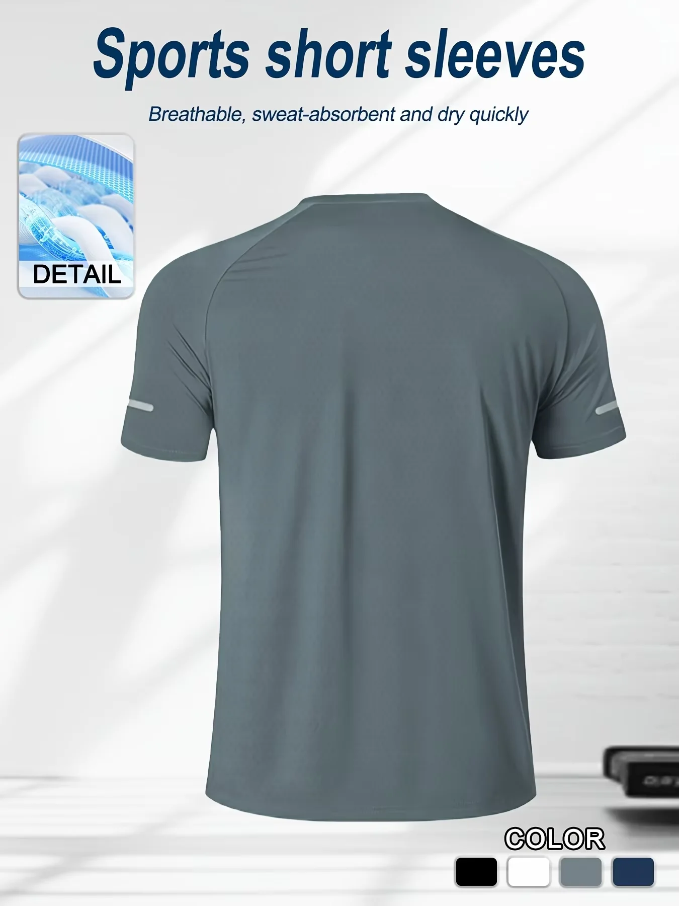 Fitness clothing, men's marathon professional running training ice silk short-sleeved quick-drying sports T-shirt image 5