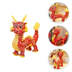 Stuffed Animal Doll Toy Plush Chinese New Year Mascot Dragon Doll 2024 Year The Dragon Zodiac Toys Gift Christmas Lunar