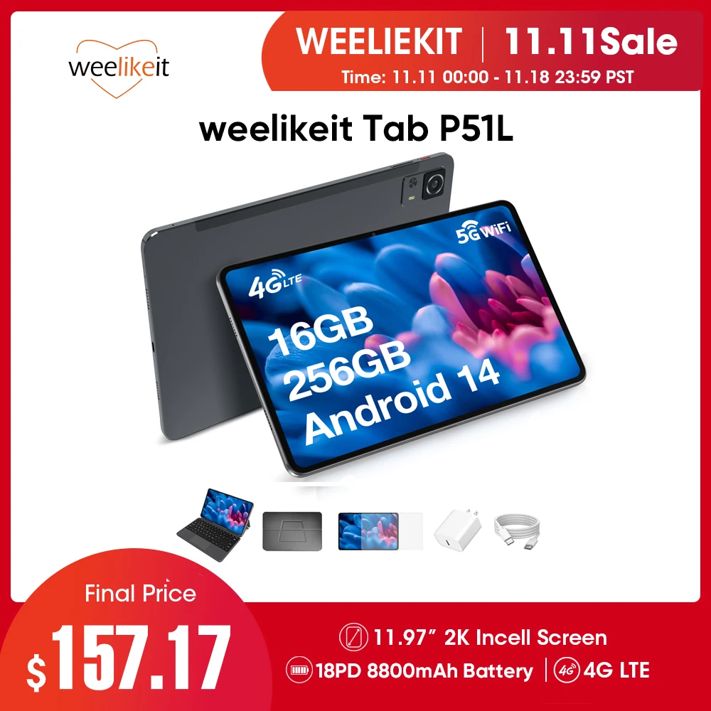 P51L Android 14 Tablet 11.97