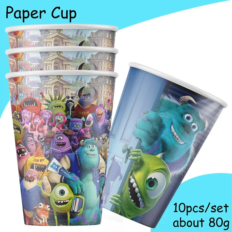 disney monsters university theme party supplies tableware cup plate topper kid baby girls birthday party decoration baby shower