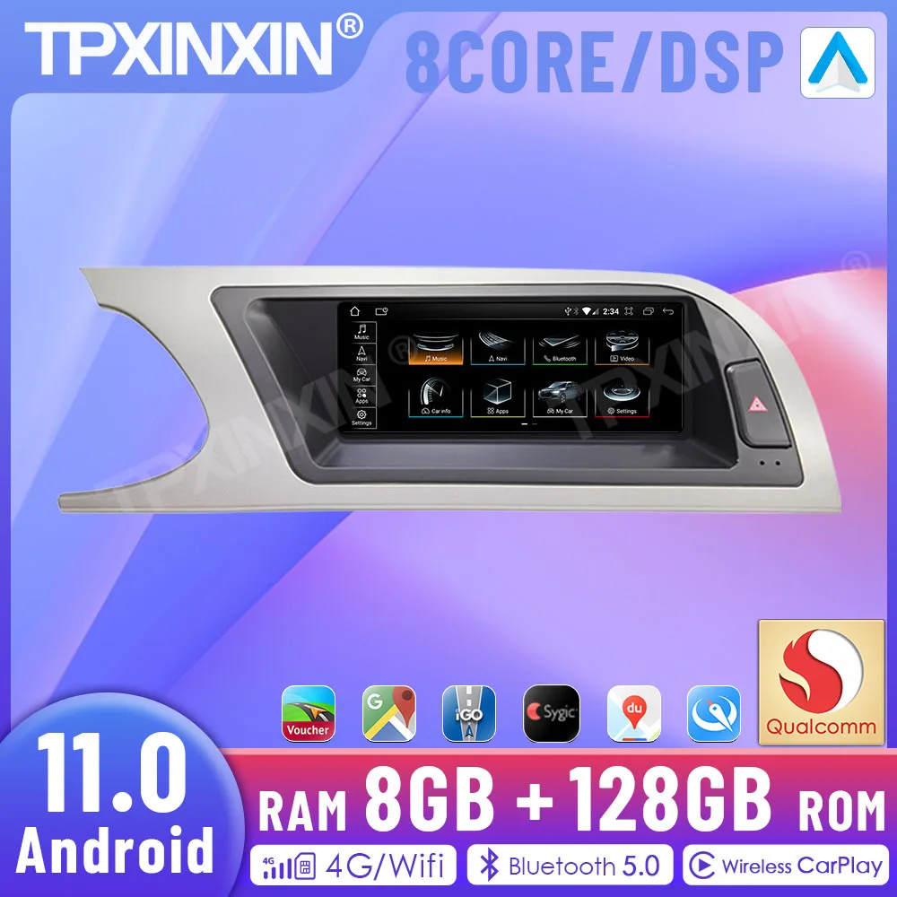 Android 13  For Audi A4 2009-2012 GPS Navi Carplay Screen Stereo Multimedia Player Car Radio Auto Head Unit