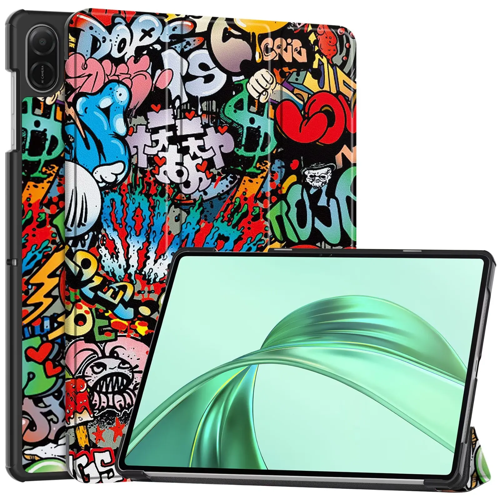 Pu Leather Case For Honor pad X8a 11 Inch Tablet Trifold Caster Hard Shell Stand Slim PU Cover